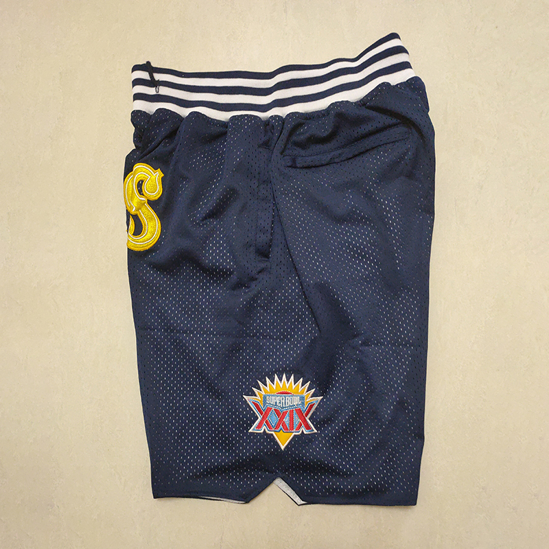 Men's Just ★ Don NFL San Francisco 49ers Navy Stitched Pocket Shorts