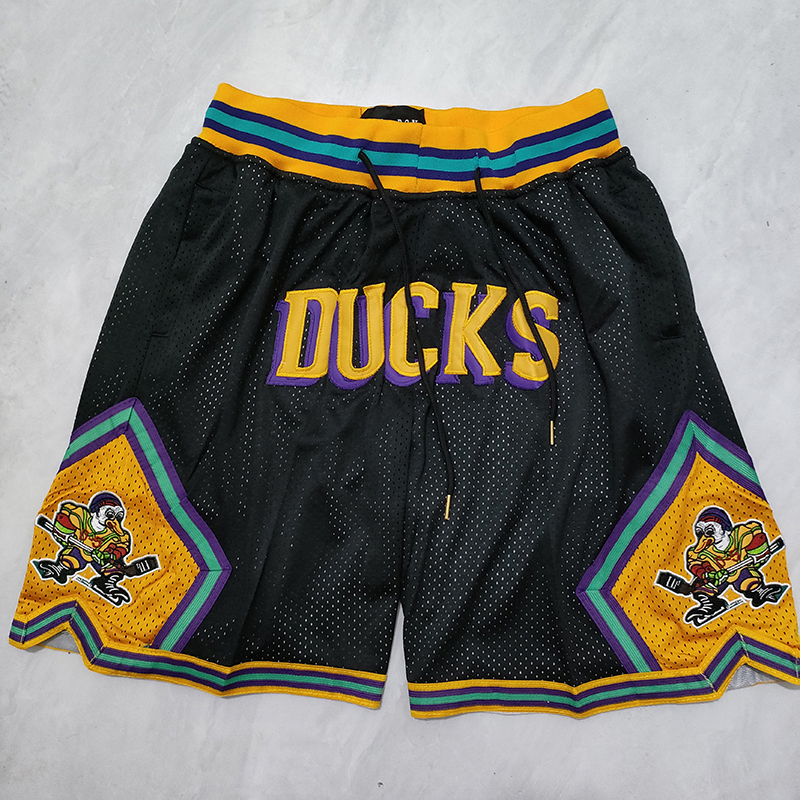 Men's Just ★ Don NHL Anaheim Ducks Black Stitched Pocket Shorts