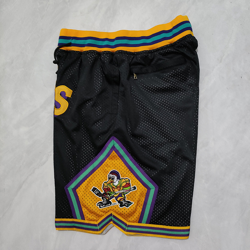 Men's Just ★ Don NHL Anaheim Ducks Black Stitched Pocket Shorts