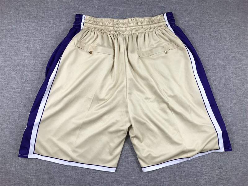 Men's Los Angeles Lakers #24 Kobe Bryant Hall Of Fame Lakers Gold Stitched Swingman Shorts