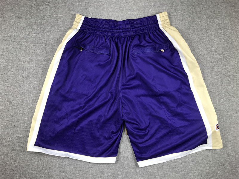 Men's Los Angeles Lakers #24 Kobe Bryant Hall Of Fame Lakers Purple Stitched Swingman Shorts