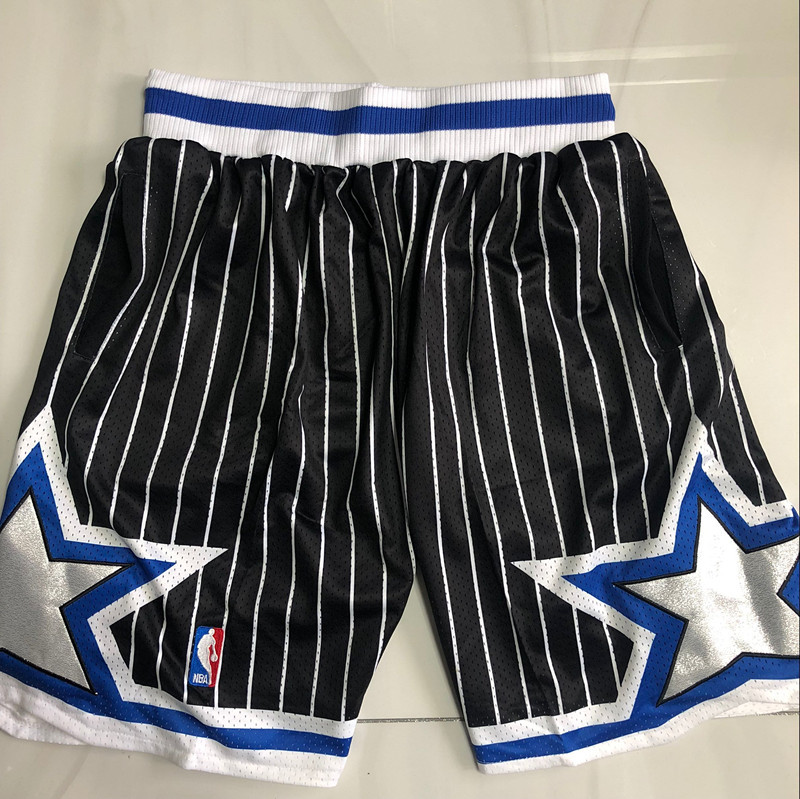 Men's NBA Orlando Magic Mitchell & Ness Throwback Black Embroidery Shorts