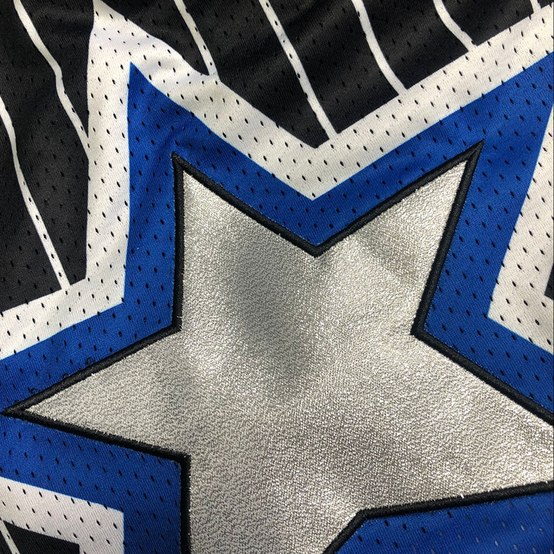 Men's NBA Orlando Magic Mitchell & Ness Throwback Black Embroidery Shorts