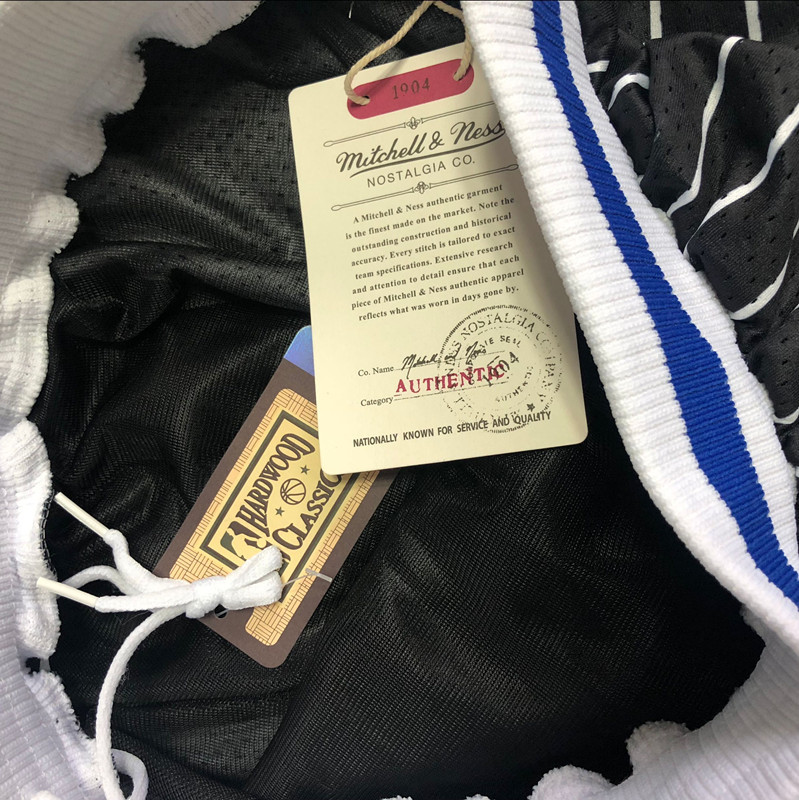 Men's NBA Orlando Magic Mitchell & Ness Throwback Black Embroidery Shorts