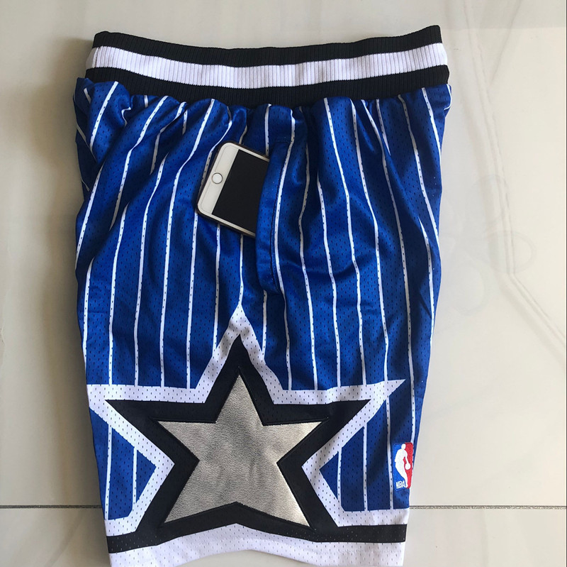 Men's NBA Orlando Magic Mitchell & Ness Throwback Blue Embroidery Shorts