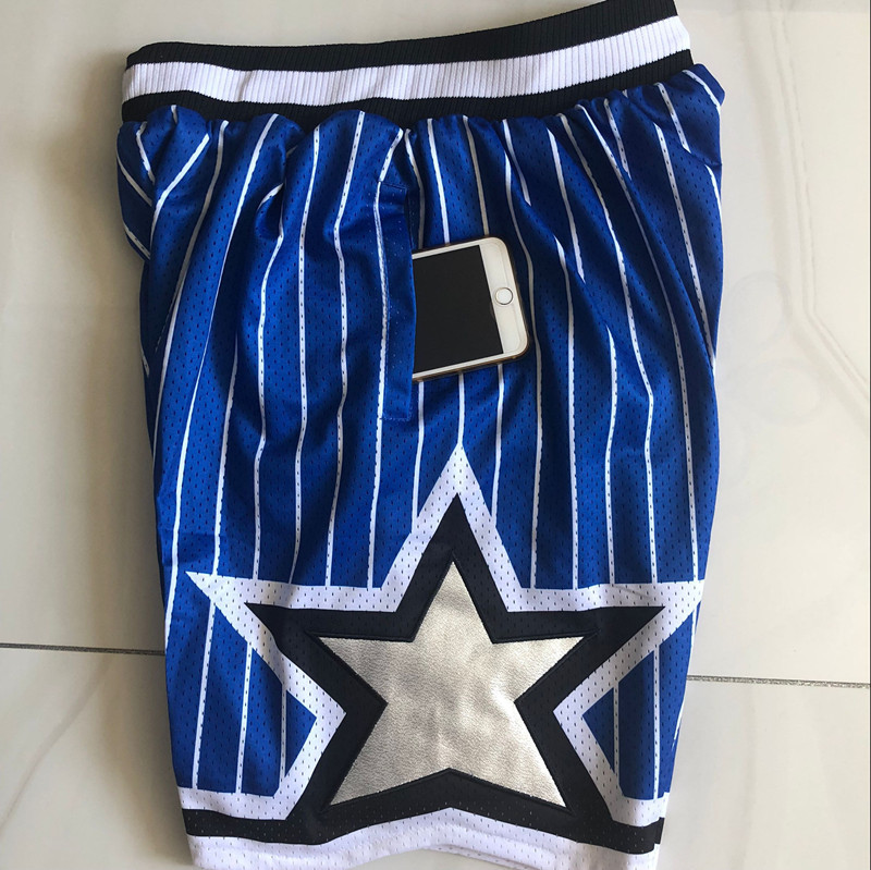 Men's NBA Orlando Magic Mitchell & Ness Throwback Blue Embroidery Shorts