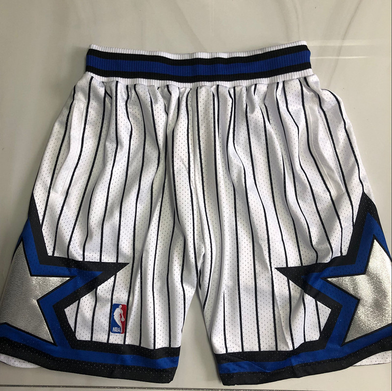 Men's NBA Orlando Magic Mitchell & Ness Throwback White Embroidery Shorts