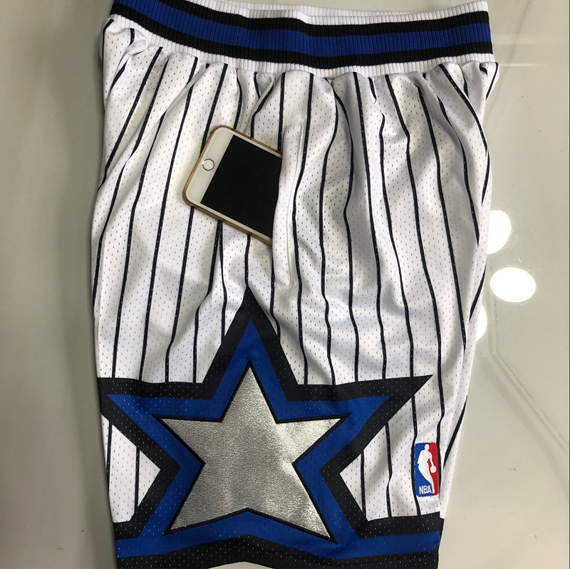 Men's NBA Orlando Magic Mitchell & Ness Throwback White Embroidery Shorts
