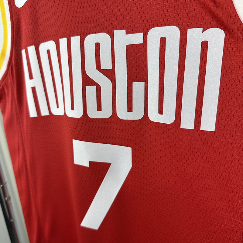 Men's NBA Heat Pressed Jersey Houston Rockets #7 Kevin Durant 2019/20 - Classic Edition
