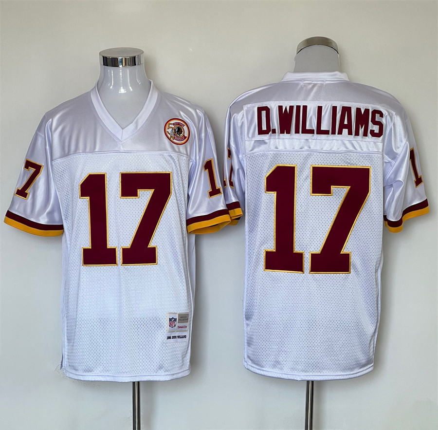 Men's NFL Washington Redskins #17 Doug Williams Mitchell & Ness White Legacy Replica Jersey