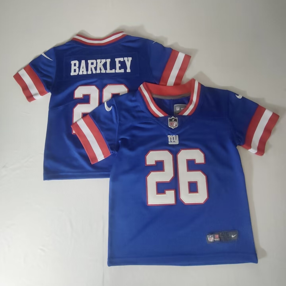 Baby's NFL New York Giants #26 Saquon Barkley Blue Throwback Vapor Jersey