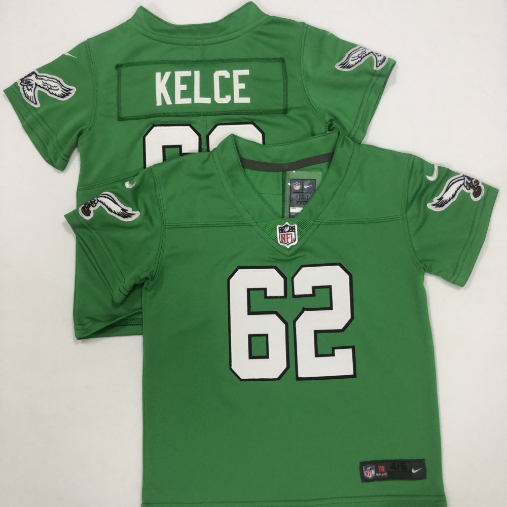 Baby's NFL Philadelphia Eagles #62 Jason Kelce Green Throwback Vapor Jersey