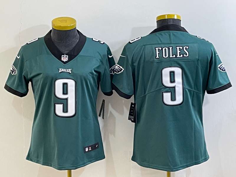 Women's NFL Philadelphia Eagles #9 Nick Foles Green Home Vapor Jersey
