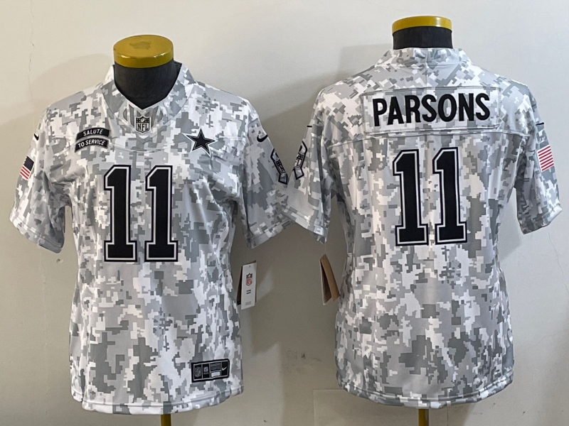 Youth NFL Dallas Cowboys #11 Micah Parsons 2024 Salute to Service F.U.S.E Jersey