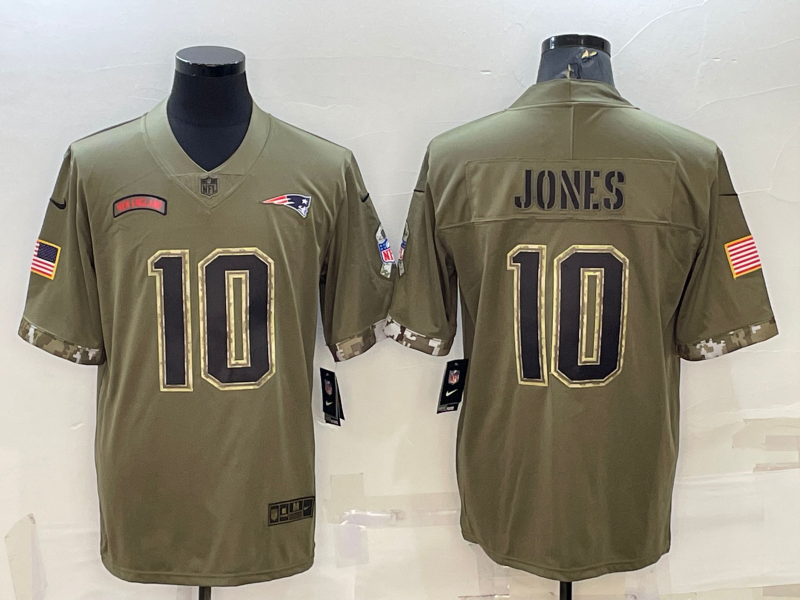 Men's NFL New England Patriots #10 Mac Jones 2022 Salute to Service Vapor Jersey