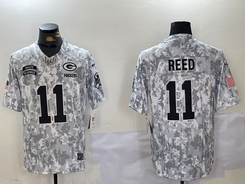 Men's NFL Green Bay Packers #11 Jayden Reed 2024 Salute to Service F.U.S.E Jersey