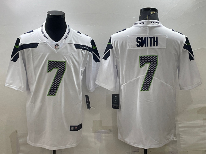 Men's NFL Seattle Seahawks #7 Geno Smith White Vapor Untouchable Away Jersey
