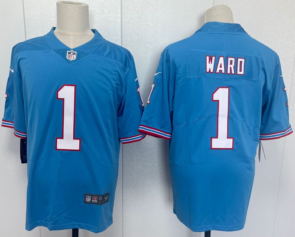 Men's NFL Tennessee Titans #1 Cam Ward Light Blue Vapor Untouchable Throwback Jersey