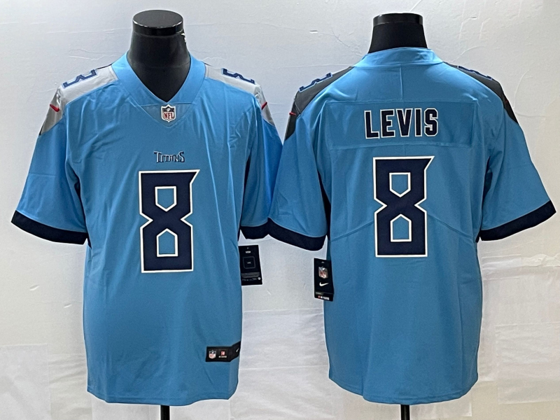 Men's NFL Tennessee Titans #8 Will Levis Blue Vapor Untouchable Home Jersey