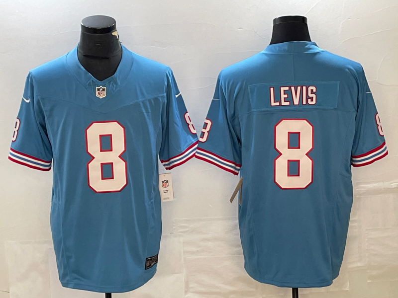 Men's NFL Tennessee Titans #8 Will Levis Light Blue F.U.S.E Limited Throwback Jersey