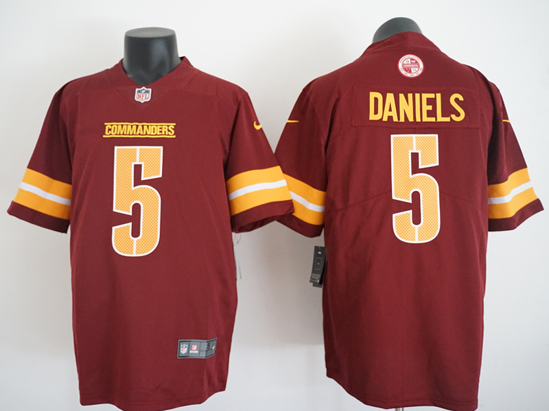 Men's NFL Washington Commanders #5 Jayden Daniels Burgundy Vapor Untouchable Home Jersey