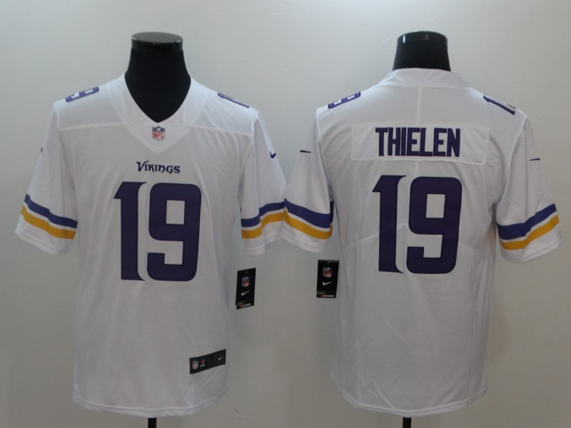 Men's NFL Minnesota Vikings #19 Adam Thielen White Vapor Untouchable Away Jersey
