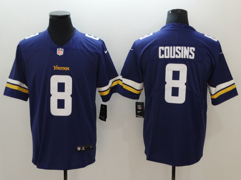 Men's NFL Minnesota Vikings #8 Kirk Cousins Purple Vapor Untouchable Home Jersey