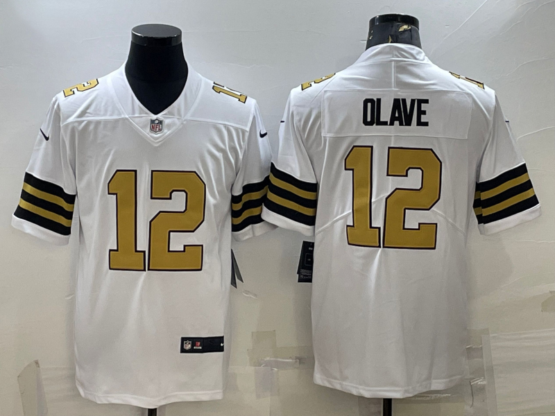 Men's NFL New Orleans Saints #12 Chris Olave White Vapor Untouchable Alternate Jersey