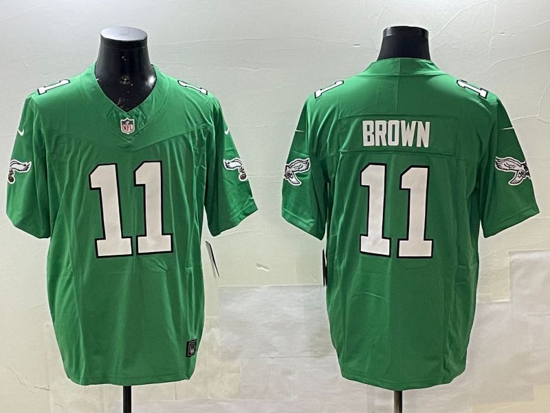 Men's NFL Philadelphia Eagles #11 A.J. Brown Green F.U.S.E Limited Throwback Jersey