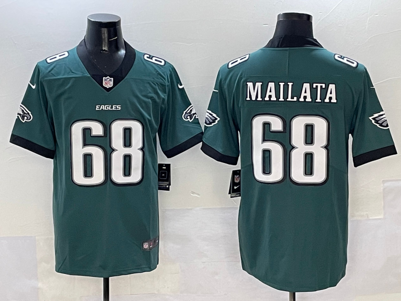 Men's NFL Philadelphia Eagles #68 Jordan Mailata Green Vapor Untouchable Home Jersey
