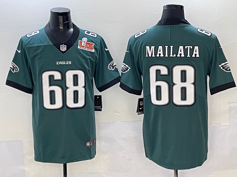 Men's NFL Philadelphia Eagles #68 Jordan Mailata Green Vapor Untouchable Home Jersey