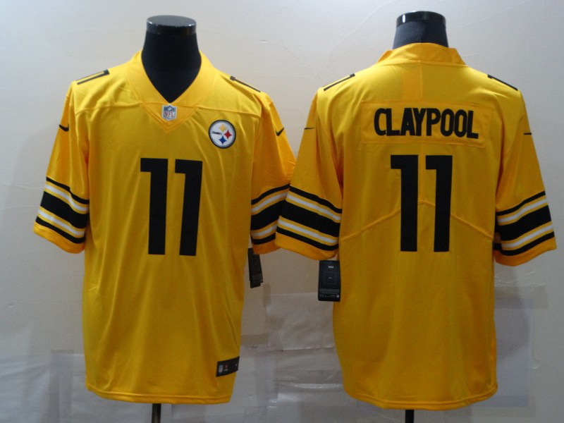 Men's NFL Pittsburgh Steelers #11 Chase Claypool Yellow Vapor Untouchable Inverted Jersey