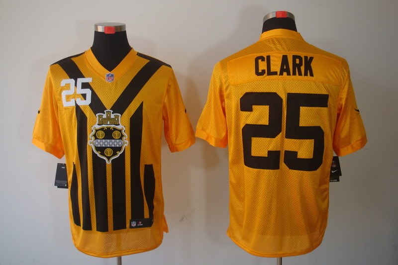 Men's NFL Pittsburgh Steelers #25 Ryan Clark Yellow Throwback Legacy Jersey