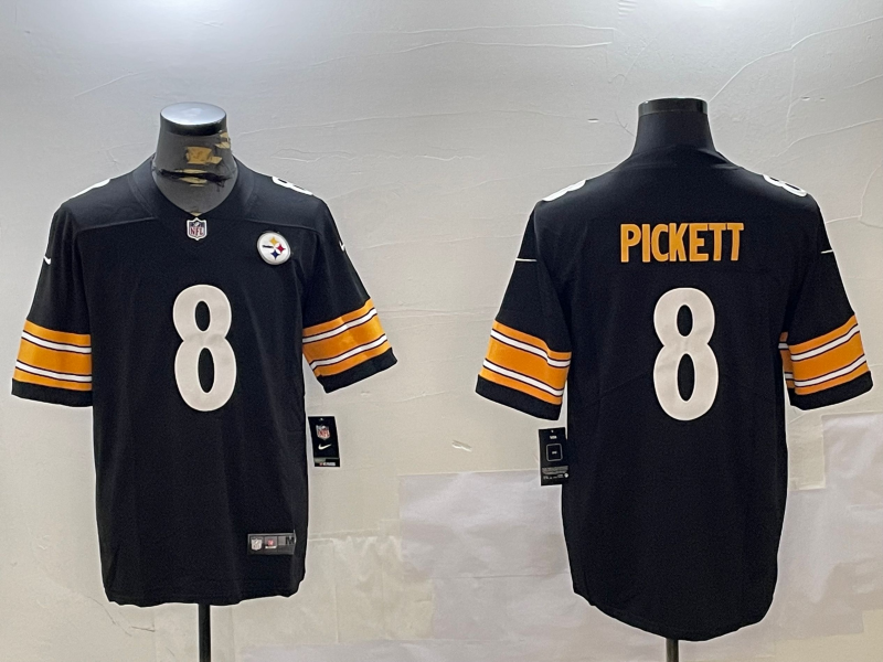 Men's NFL Pittsburgh Steelers #8 Kenny Pickett Black Vapor Untouchable Home Jersey