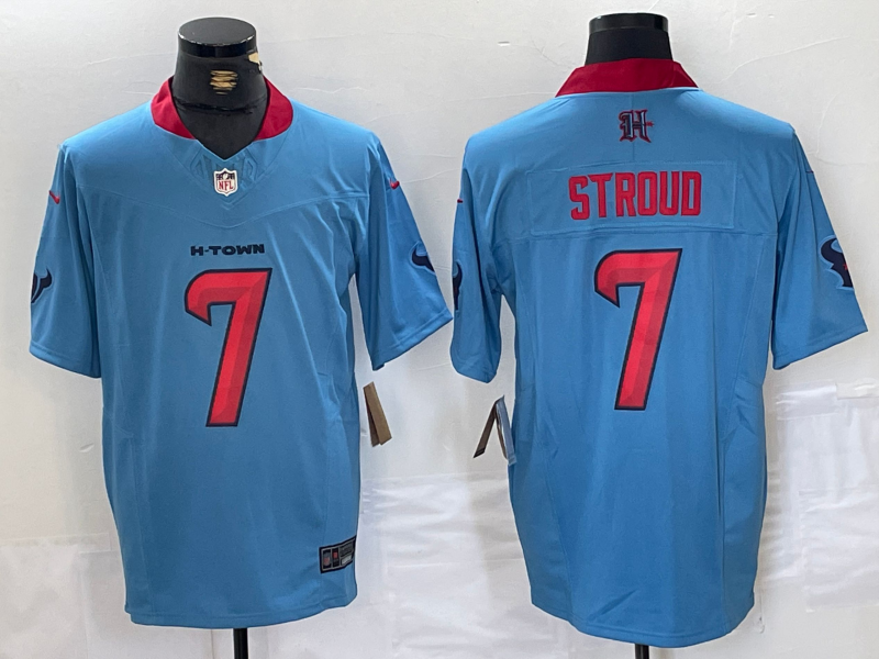 Men's NFL Houston Texans #7 C.J. Stroud Blue H-Town F.U.S.E Limited Jersey