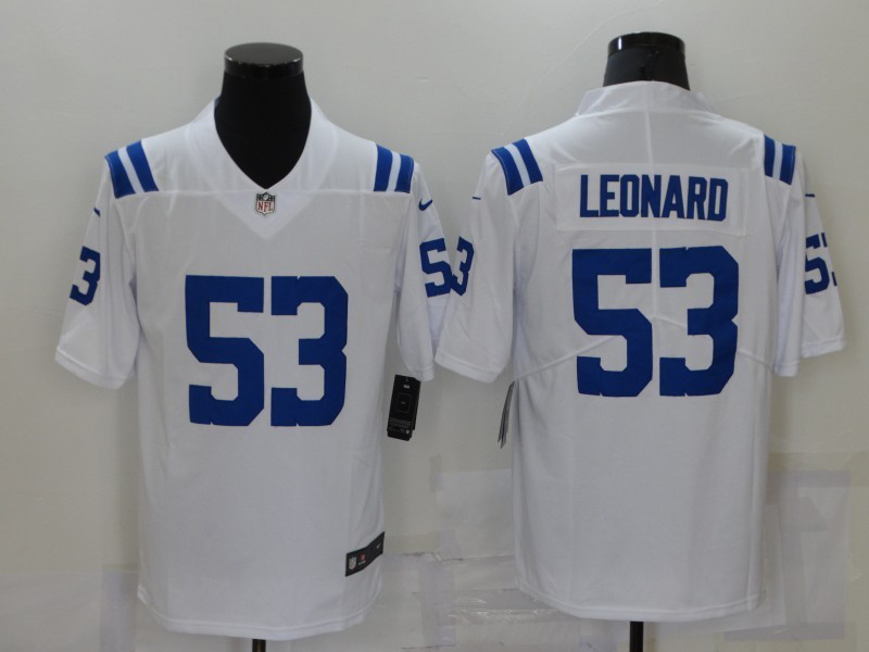 Men's NFL Indianapolis Colts #53 Darius Leonard White Vapor Untouchable Away Jersey