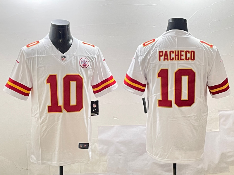 Men's NFL Kansas City Chiefs #10 Isiah Pacheco White Vapor Untouchable Away Jersey