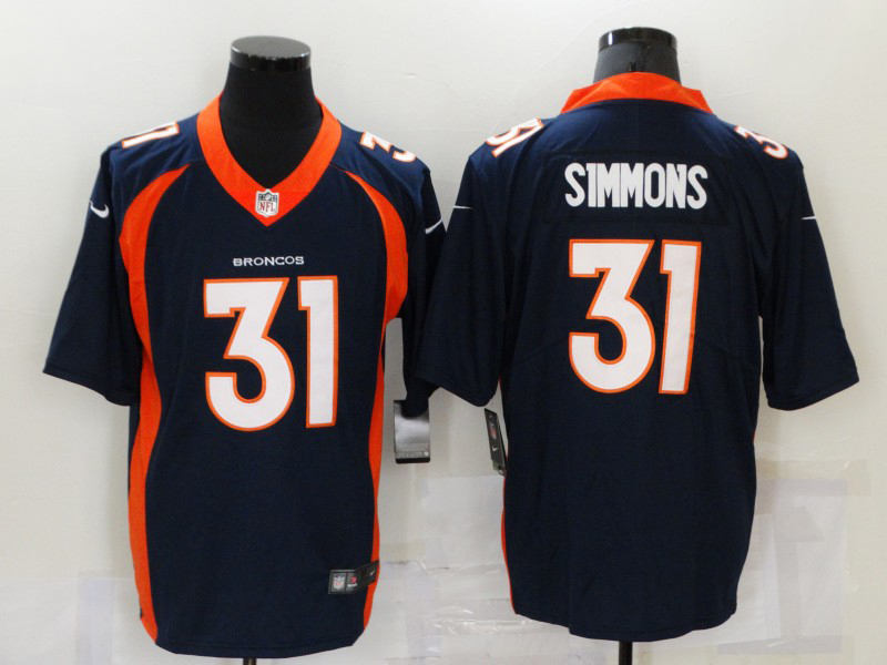 Men's NFL Denver Broncos #31 Justin Simmons Navy Vapor Untouchable Alternate Jersey
