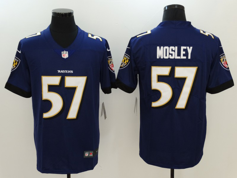 Men's NFL Baltimore Ravens #57 C.J. Mosley Purple Vapor Untouchable Home Jersey