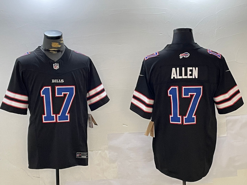Men's NFL Buffalo Bills #17 Josh Allen Black Throwback F.U.S.E Limited Jersey