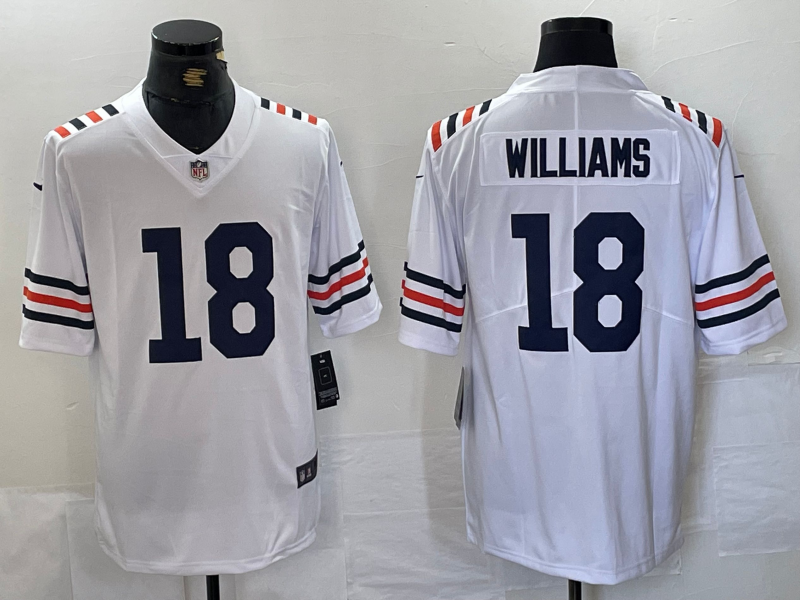 Men's NFL Chicago Bears #18 Caleb Williams White Vapor 2nd Alternate Jersey
