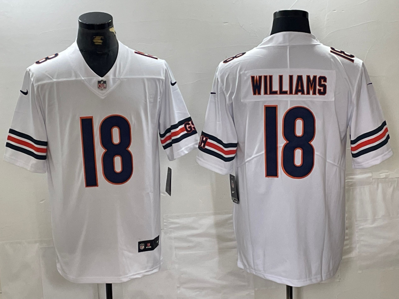 Men's NFL Chicago Bears #18 Caleb Williams White Vapor Untouchable Away Jersey
