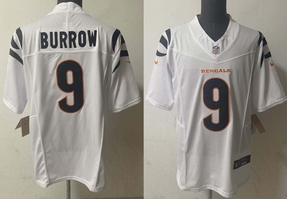 Men's NFL Cincinnati Bengals #9 Joe Burrow White Away F.U.S.E Limited Jersey