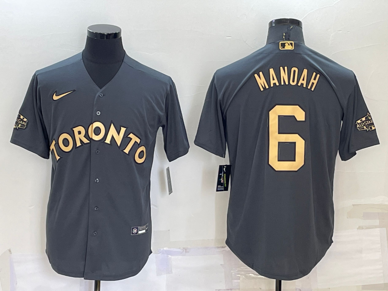 Men's American League Toronto Blue Jays #6 Alek Manoah 2022 All-Star Gray Limited Jersey