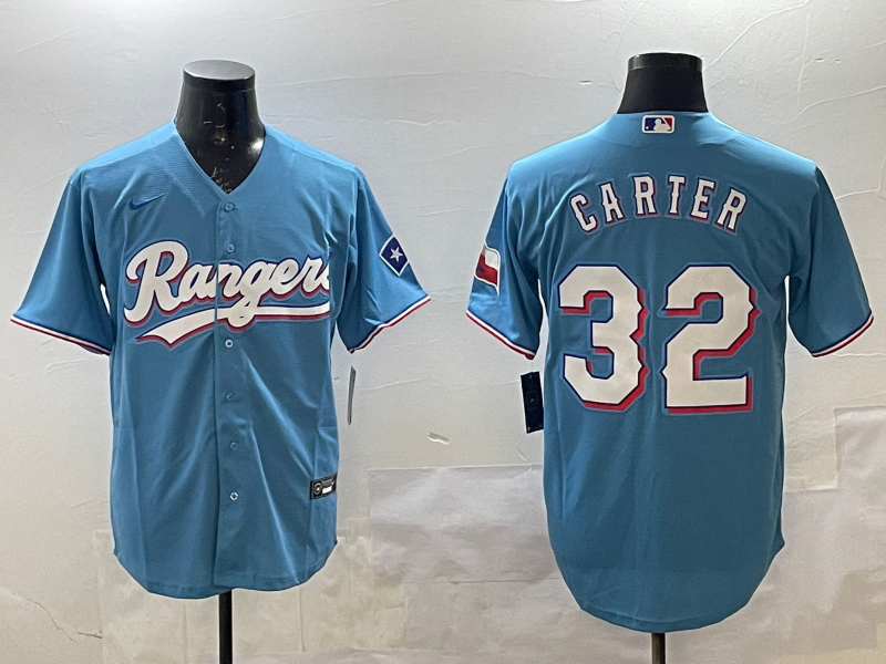 Men's MLB Texas Rangers #32 Evan Carter Nike Blue Alternate Limited Jersey