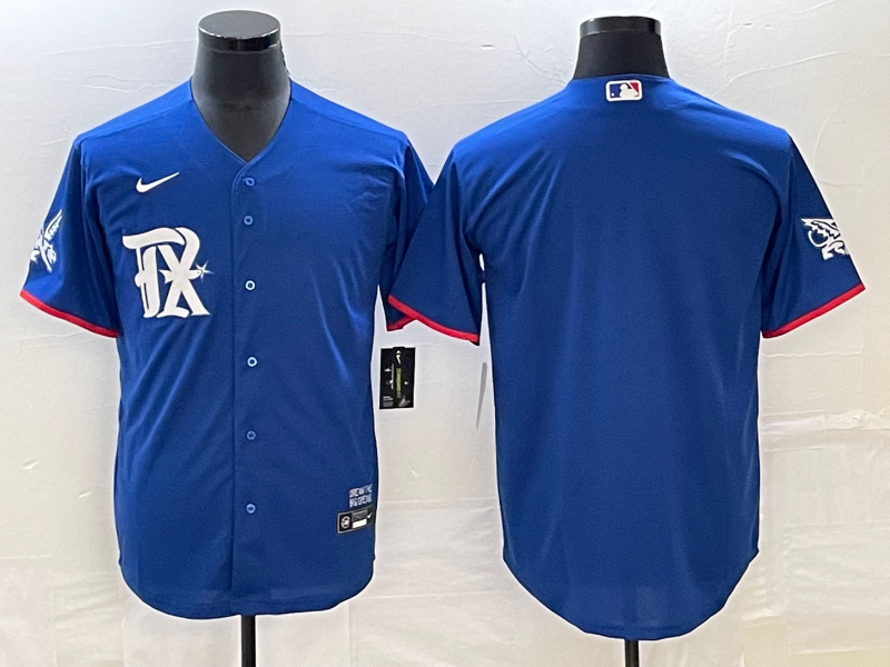 Men's MLB Texas Rangers Nameless Nike Navy City Connect Limited Jersey