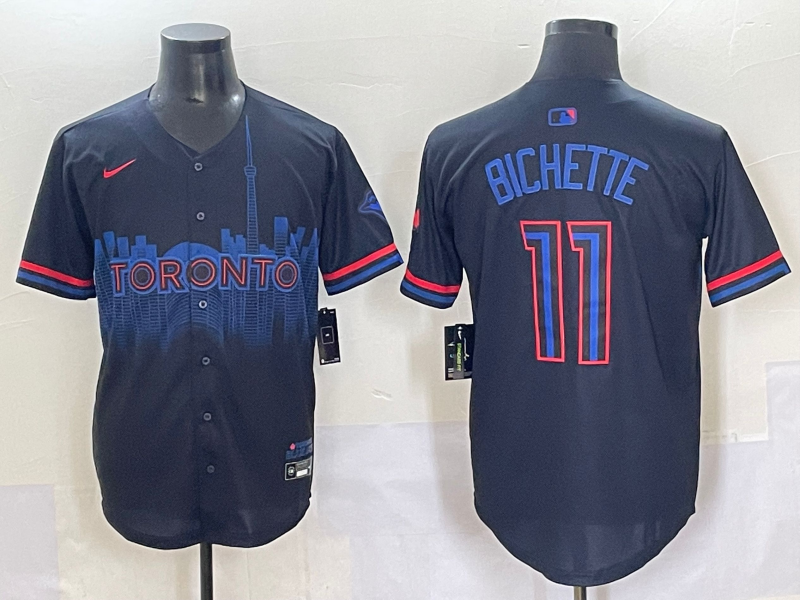 Men's MLB Toronto Blue Jays #11 Bo Bichette Nike Black City Connect Limited Jersey