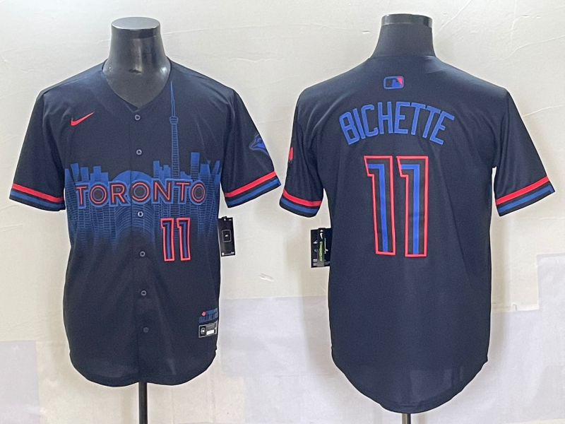 Men's MLB Toronto Blue Jays #11 Bo Bichette Nike Black City Connect Limited Jersey