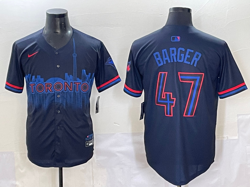 Men's MLB Toronto Blue Jays #47 Addison Barger Nike Black City Connect Limited Jersey