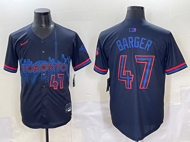 Men's MLB Toronto Blue Jays #47 Addison Barger Nike Black City Connect Limited Jersey